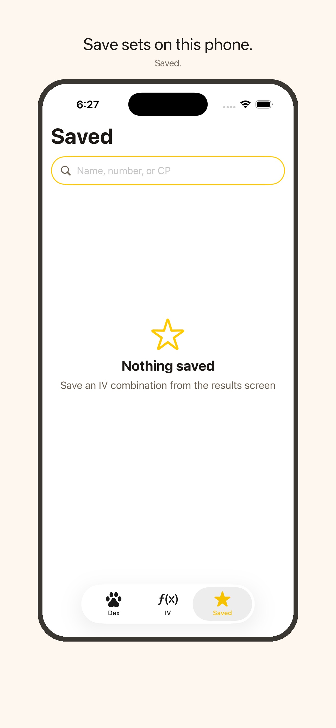 Save sets on this phone