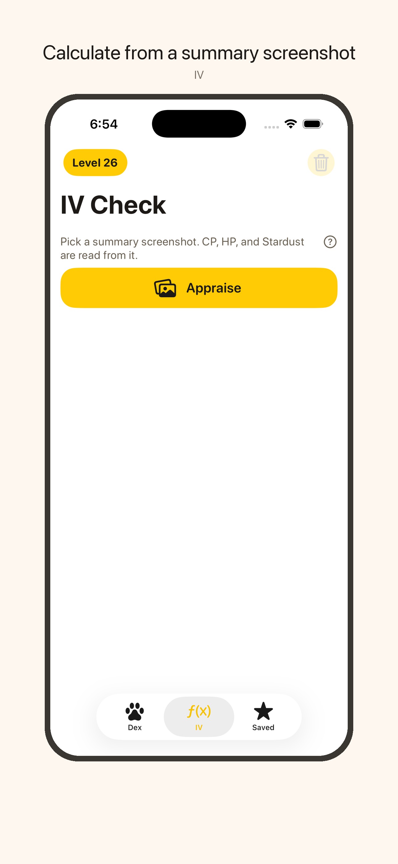 Calculate from a summary screenshot